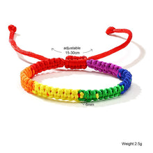 Cargar imagen en el visor de la galería, LGBT Gay Pride Braided Handmade Rainbow Bracelet