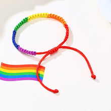 Cargar imagen en el visor de la galería, LGBT Gay Pride Braided Handmade Rainbow Bracelet
