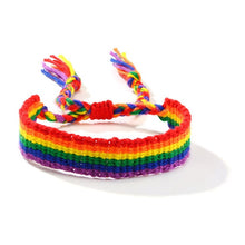 Cargar imagen en el visor de la galería, LGBT Gay Pride Braided Handmade Rainbow Bracelet