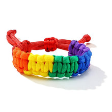 Cargar imagen en el visor de la galería, LGBT Gay Pride Braided Handmade Rainbow Bracelet
