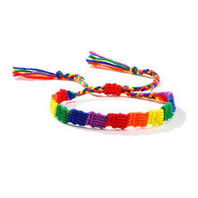 Cargar imagen en el visor de la galería, LGBT Gay Pride Braided Handmade Rainbow Bracelet