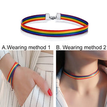 Cargar imagen en el visor de la galería, LGBT Gay Pride Braided Handmade Rainbow Bracelet