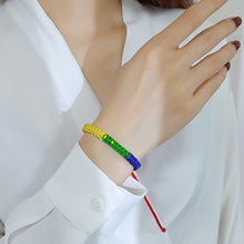 Cargar imagen en el visor de la galería, LGBT Gay Pride Braided Handmade Rainbow Bracelet