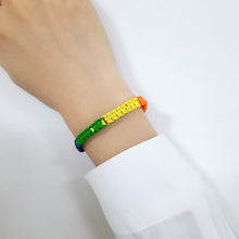 Cargar imagen en el visor de la galería, LGBT Gay Pride Braided Handmade Rainbow Bracelet