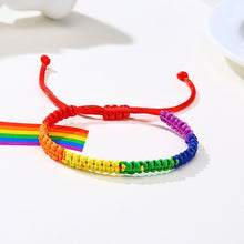Cargar imagen en el visor de la galería, LGBT Gay Pride Braided Handmade Rainbow Bracelet