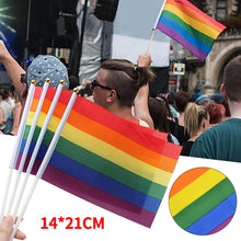 Load image into Gallery viewer, LGBT Plastic Stick Rainbow Flag
