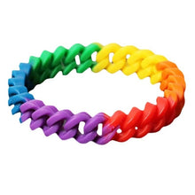 Cargar imagen en el visor de la galería, Unisex LGBT Rainbow LGBT Pride Silicone Rubber Bracelet
