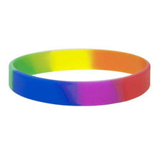 Cargar imagen en el visor de la galería, Unisex LGBT Rainbow LGBT Pride Silicone Rubber Bracelet
