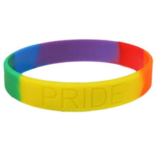 Load image into Gallery viewer, Unisex LGBT Rainbow LGBT Pride Silicone Rubber Bracelet
