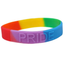 Cargar imagen en el visor de la galería, Unisex LGBT Rainbow LGBT Pride Silicone Rubber Bracelet
