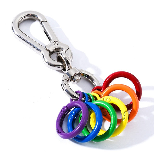 New Gay Lesbian Key Ring Metal Keychain Hook