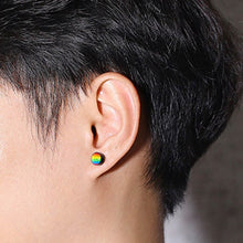 Cargar imagen en el visor de la galería, Stainless Steel Rainbow Gay Pride Earrings
