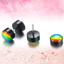 Load image into Gallery viewer, Stainless Steel Rainbow Gay Pride Earrings
