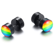 Load image into Gallery viewer, Stainless Steel Rainbow Gay Pride Earrings
