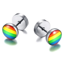 Cargar imagen en el visor de la galería, Stainless Steel Rainbow Gay Pride Earrings
