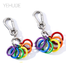 Load image into Gallery viewer, New Gay Lesbian Key Ring Metal Keychain Hook
