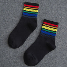 Load image into Gallery viewer, LGBT Rainbow Striped Socks
