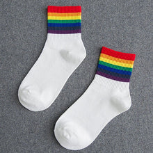 Load image into Gallery viewer, LGBT Rainbow Striped Socks
