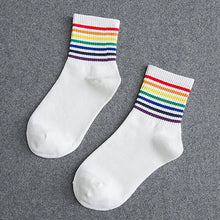 Load image into Gallery viewer, LGBT Rainbow Striped Socks
