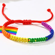 Load image into Gallery viewer, LGBT Gay Pride Braided Handmade Rainbow Bracelet
