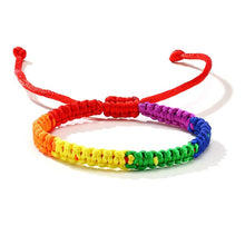 Load image into Gallery viewer, LGBT Gay Pride Braided Handmade Rainbow Bracelet
