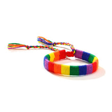 Load image into Gallery viewer, LGBT Gay Pride Braided Handmade Rainbow Bracelet
