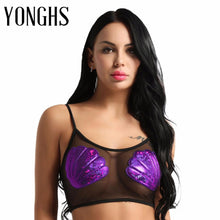 Load image into Gallery viewer, Rave Crop Top With Mermaid Sea Shell Nipple Coverings
