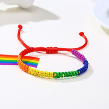 Load image into Gallery viewer, LGBT Gay Pride Braided Handmade Rainbow Bracelet
