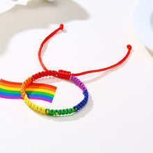 Cargar imagen en el visor de la galería, LGBT Gay Pride Braided Handmade Rainbow Bracelet
