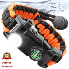 Cargar imagen en el visor de la galería, Outdoor Survival Paracord Emergency Tool Bracelet
