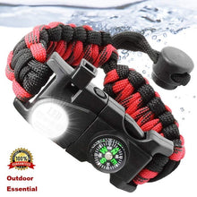 Cargar imagen en el visor de la galería, Outdoor Survival Paracord Emergency Tool Bracelet
