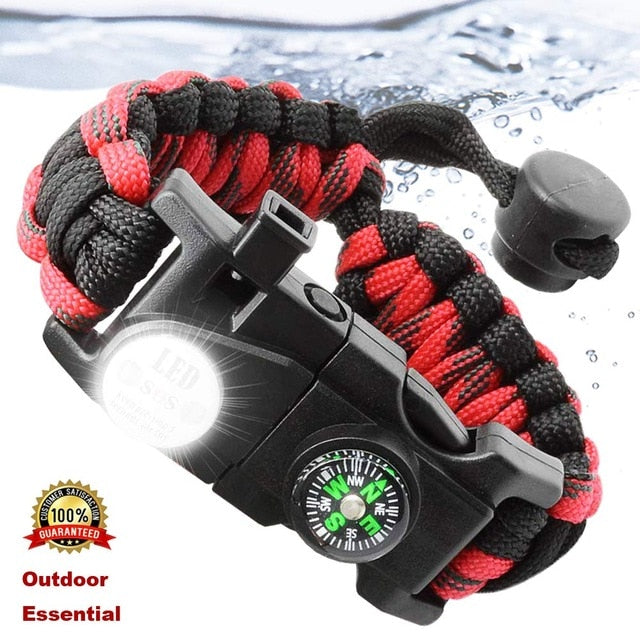 Outdoor Survival Paracord Emergency Tool Bracelet