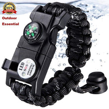 Load image into Gallery viewer, Outdoor Survival Paracord Emergency Tool Bracelet
