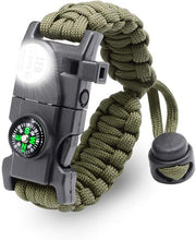 Cargar imagen en el visor de la galería, Outdoor Survival Paracord Emergency Tool Bracelet
