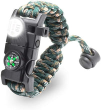 Cargar imagen en el visor de la galería, Outdoor Survival Paracord Emergency Tool Bracelet
