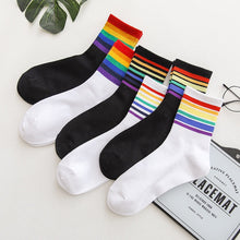 Load image into Gallery viewer, LGBT Rainbow Striped Socks
