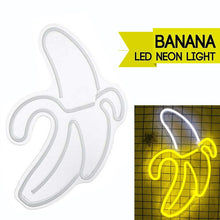 Load image into Gallery viewer, Banana Neon Light Wall Hanging Sign USB Powered
