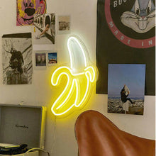 Load image into Gallery viewer, Banana Neon Light Wall Hanging Sign USB Powered
